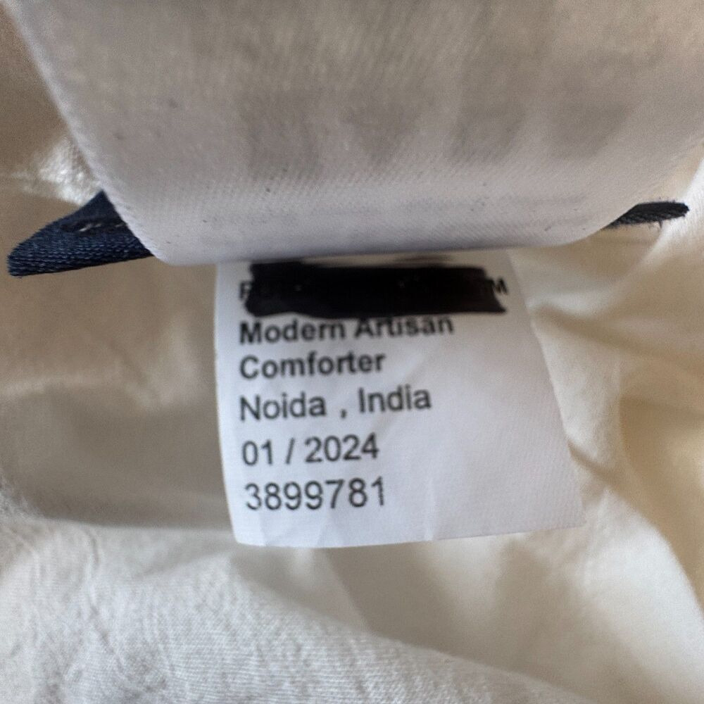 Pottery Barn Teen Dorm Modern Artisan Quilted Sham Standard Pair Ivory NWOT - Picture 9 of 9